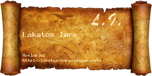 Lakatos Imre névjegykártya